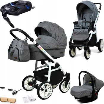 Kočárek Dětský kočárek 4v1 BabyLux ColorLux: sporťák, hluboká korba, autosedačka, základna ISOFIX