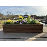 Vingo Dřevěný truhlík s plastovou vložkou - hnědý Rozměry (cm): 64 x 20, v. 14