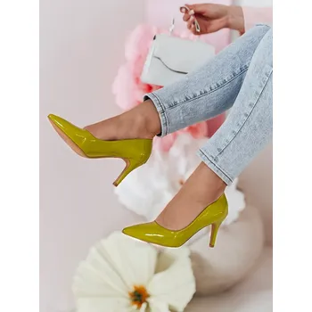 Dámské lodičky Lodičky dámské na podpatku CRANTIK ZY0746 Barva: Zelená, Velikost: 39