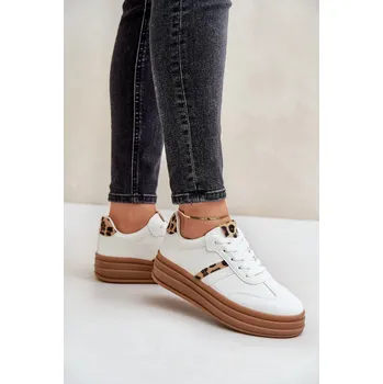 Dámské tenisky Pohodlné dámské sportovní boty na platformě Devan Barva: Bílá, Velikost: 41