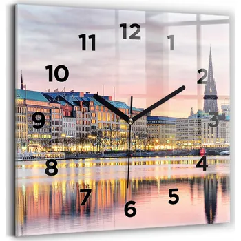 Hodiny Nástěnné hodiny Wallfluent růžové 30 cm