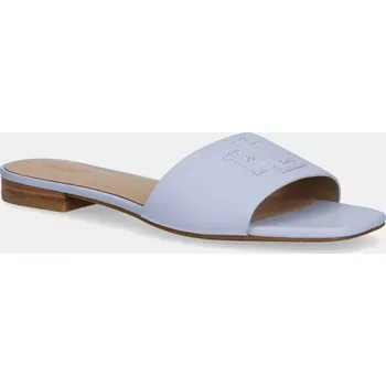 Dámské pantofle Kožené pantofle Lauren Ralph Lauren Everley Sld dámské, modrá barva, 802959143008 802959143008.400 05X, EUR 36