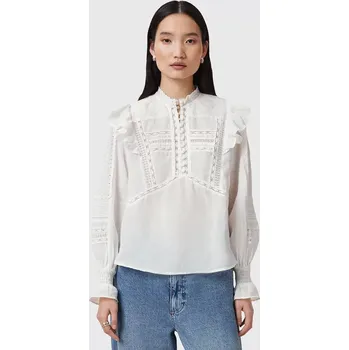 Dámská halenka Bavlněná halenka AllSaints HEATHER dámská, bílá barva, hladká, W038PC 00X, vel. 40