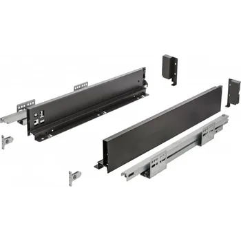 Nábytkové kování AXIS PRO GTV Zásuvka, H 86 mm, L 450 mm, otvírání zatlačením, plný výsuv, černá (C)