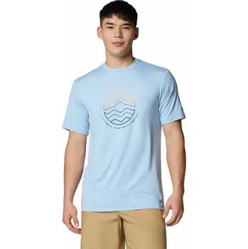Pánské tričko Columbia Kwick Hike™ Graphic SS Tee M 2071763431 - ripple blue heather/peaked lifestyle L