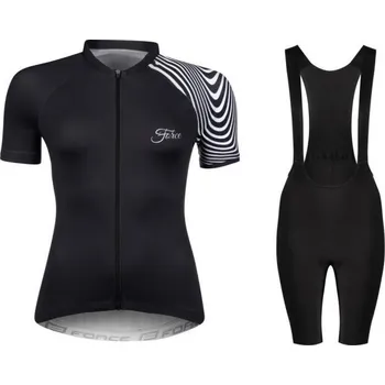cyklistický dres Force STREAM LADY černý cyklistický dres + Force ACTION LADY černé cyklokraťasy XL + DÁREK