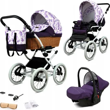 Kočárek Kočárek 3v1 BabyLux CLASSIC WHITE sporťák korbička autosedačka