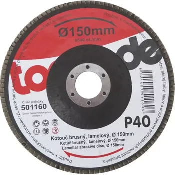 Brusný kotouč TOPTRADE kotouč brusný, lamelový, zrnitost 40, 150 x 22,2 x 2 mm