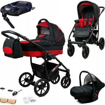 Kočárek Kočárek 4v1 BabyLux LARGO: sportovní kočárek, hluboká korba, autosedačka, základna ISOFIX