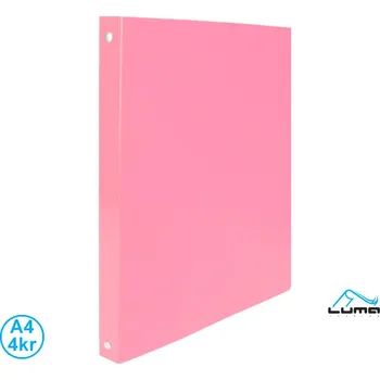 Archivační box Desky kroužkové A4 LUMA / 4-kroužek / pastelově růžová