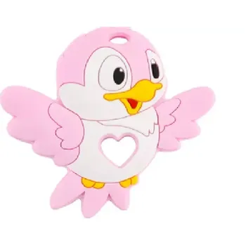 Silikonové kousátko - PTÁČEK - RŮŽOVÝ (Značka: KOVICT)