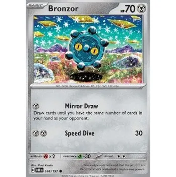 Sběratelská karetní hra Pokémon OBF 144/197 Bronzor - Obsidian Flames Stav: Near Mint, Verze: NORMAL