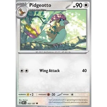 Volný čas Pokémon OBF 163/197 Pidgeotto - Obsidian Flames Stav: Near Mint, Verze: NORMAL