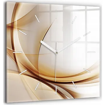 Hodiny Velké Skleněné Hodiny s potiskem Moderní Nástěnné Zlatá abstrakce