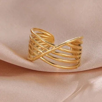 Prsten Ocelový prsten srdce nastavitelný | dámský módní šperk - Styl 15 Gold