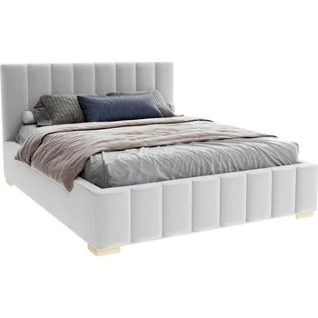 Postel Čalouněná postel AUSTIN 120x200 cm Světle šedá Paris s úložným prostorem kovový rošt