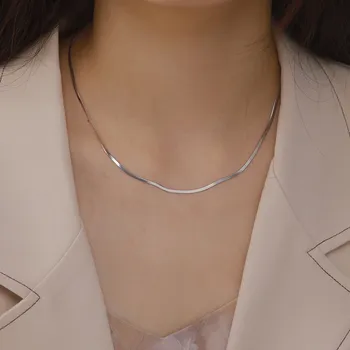 Řetízek Ocelový hadí řetízek | náhrdelník, choker - Barva oceli 2 mm , 50 cm (20 palců)