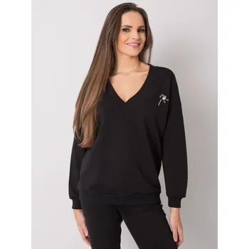 Dámská mikina Černá dámská mikina s výstřihem RV-BL-7370.78P-black Velikost: L/XL