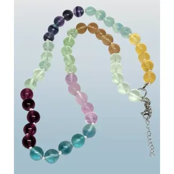 Šperk Luxusní fluoritový náhrdelník AA – 8mm přírodní kámen