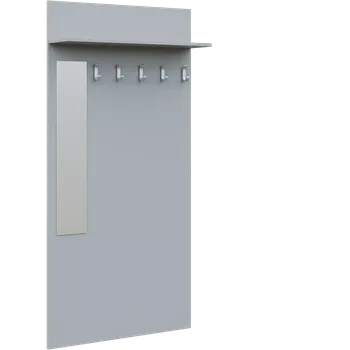 Věšák VN - 35 stěna věšáková 900x220x1800 mm, zrcadlo, 5-háček Laura, šedá