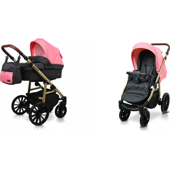 Kočárek Dětský kočárek 2v1 s korbou a sportovní sedačkou BabyLux ASPERO ALU