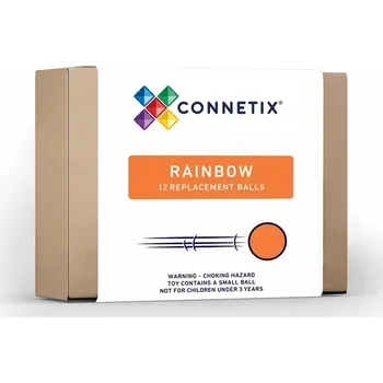ostatní stavebnice Connetix Tiles - 12 Duhových Kuliček Pro Kuličkovou Dráhu