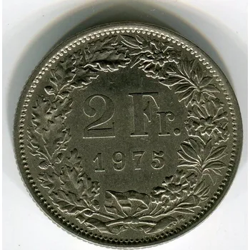 ŠVÝCARSKO. 2 franken 1975.