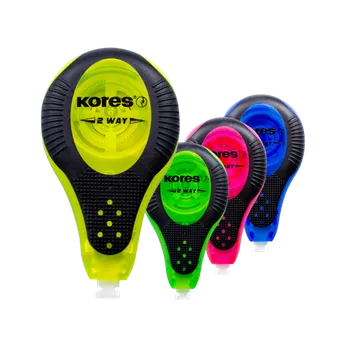 Korekční prostředek Kores Korekční strojek 2WAY Neon 8 m×4,2 mm - mix barev 84321