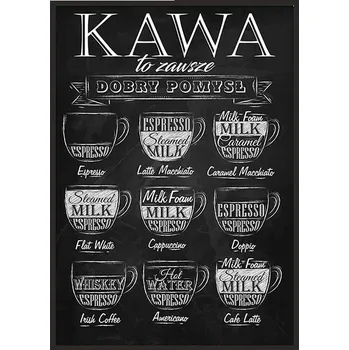 Obraz OBRAZ PLAKÁT V RÁMU 33x43 cm Káva P778