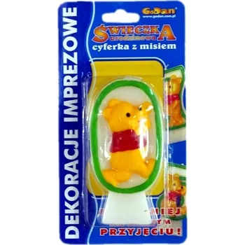 Dortová svíčka Svíčka s Medvídkem Pú na Narozeniny na dort Zdobení Číslice 0, výška 8,5 cm