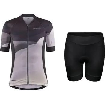 Cyklistické oblečení Craft ADV Endur Graphic W 1910554 cyklodres - béžová + Force CHARM LADY černé cyklokraťasy M + DÁREK