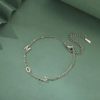 Náramek Personalizovaný ocelový náramek | Stylový šperk - 3 písmena ocel , 17-22 cm