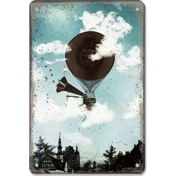 Plechová cedule Vintage plechová cedule hudební retro | nástěnná dekorace - 16 , 20x30 cm