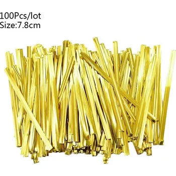 Dárková taška Plastové sáčky na dárky | průhledné celofánové pytlíčky 100 ks - 100 ks zlata 7,8 cm