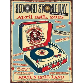 Plechová cedule Vintage plechová cedule retro hudba | nástěnná dekorace, kovová cedule - 4 , 2PC-30x40cm