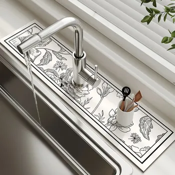 Protiskluzová podložka Kuchyňská savá podložka pod baterii | Odkapávací podložka, Protiskluzová podložka - 13 , 14 x 60 cm