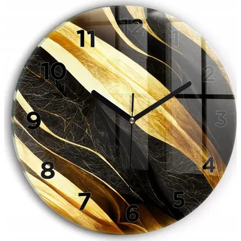 Hodiny Moderní skleněné nástěnné hodiny s potiskem Elegantní abstrakce průměr 30 cm