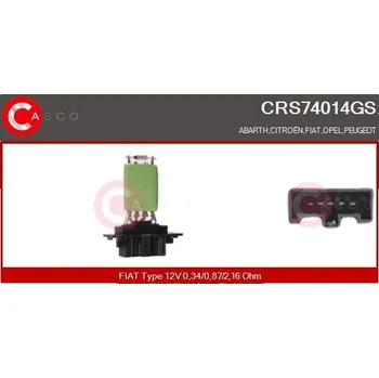 Odpor, vnitřní tlakový ventilátor CASCO CRS74014GS