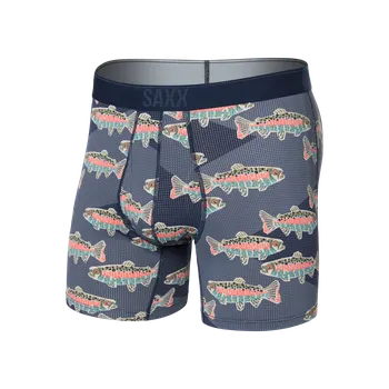 Boxerky Pánské boxerky Saxx Quest Quick Dry Mesh Boxer Brief Fly Mosaic Trout-Maritime L