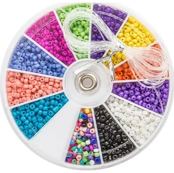 Dětské navlékací korálky DP Craft Set skleněných korálků 2nn 12 barev