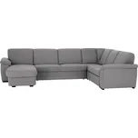 Sedací souprava ve tvaru U, látka šedá, levá, BITER U