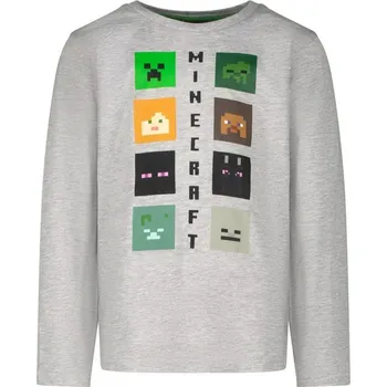 Chlapecké tričko Minecraft tričko Heads s dlouhým rukávem šedé dětské Velikost trička: 12 let (152 cm)