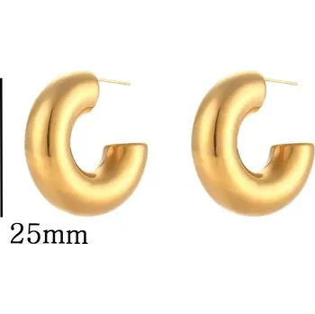 Náušnice Nerezové masivní kruhové náušnice | dámské šperky 2 ks - 01