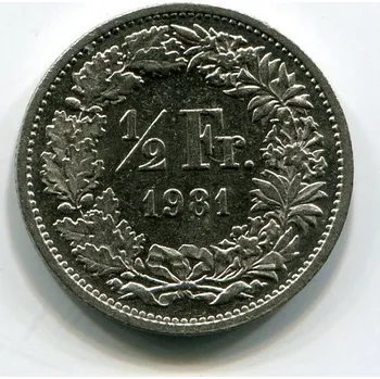 ŠVÝCARSKO. 1/2 franken 1981.