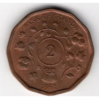 UGANDA. 2 shillings 1987.