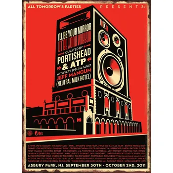 Plechová cedule Vintage plechová cedule retro hudba | nástěnná dekorace, kovová cedule - 9 , 30x40 cm