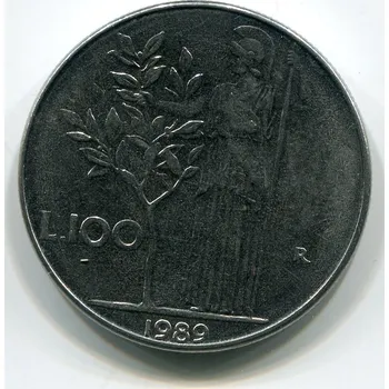 ITÁLIE. 100 lire 1989.
