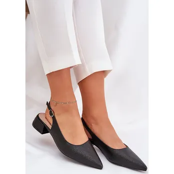 Dámské sandále Pletené Dámské Sandály Na Jemném Podpatku Multikolor Jorela Barva: Černá, Velikost: 39