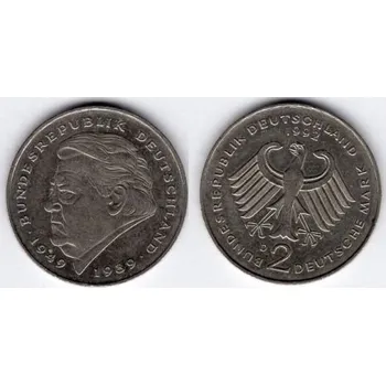 NĚMECKO. 2 Mark 1992/D. Franz Joseph Strauss. KM-175.
