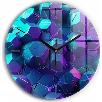 Hodiny Ozdobné nástěnné hodiny s krásnou grafikou Geometrické tvary kulatý průměr 30 cm